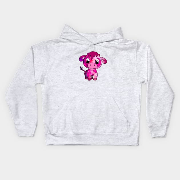 Jack, the Pink Cow Kids Hoodie by BellaAndFriends